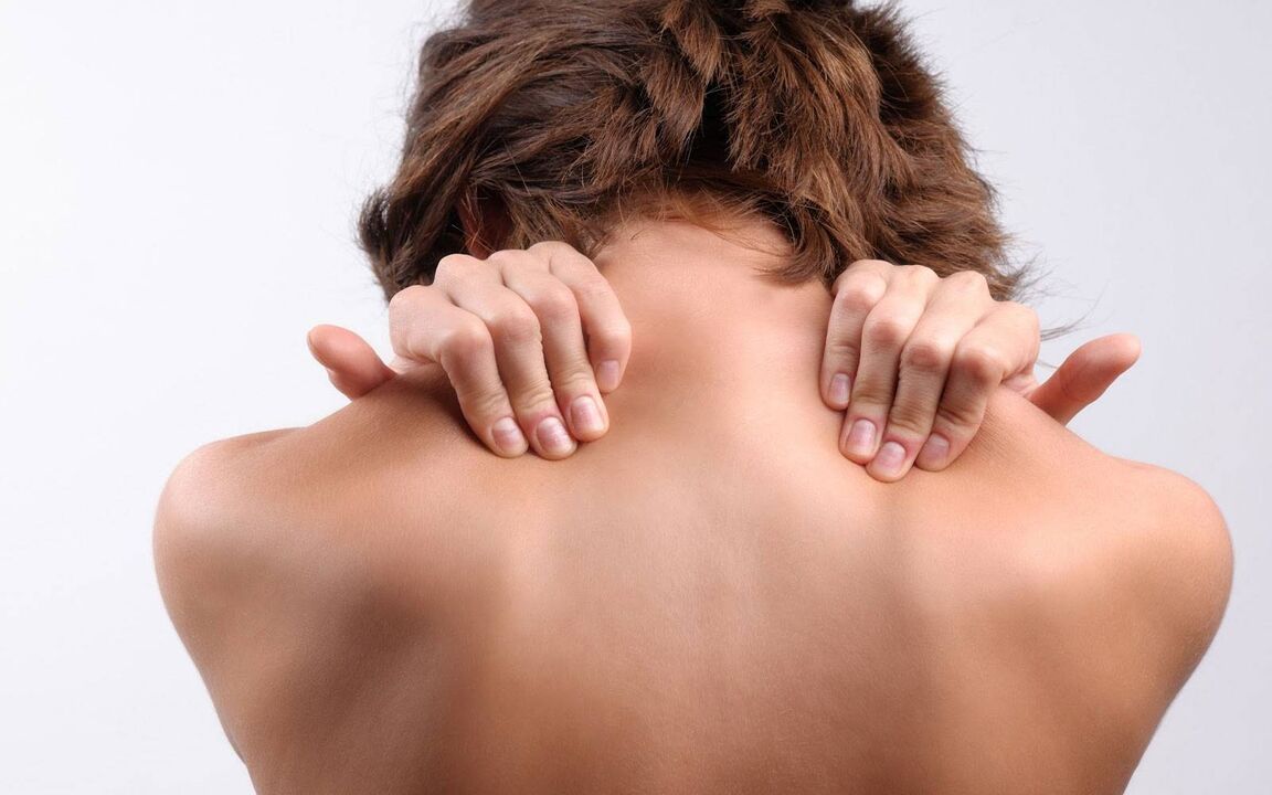 the neck and the back of self
